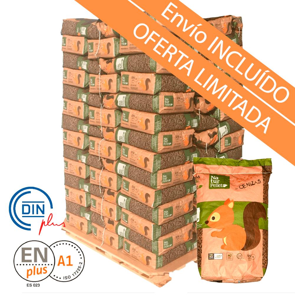 Naturpellet. 2-Palets de 154 sacos certificado Enplus de 15 kg