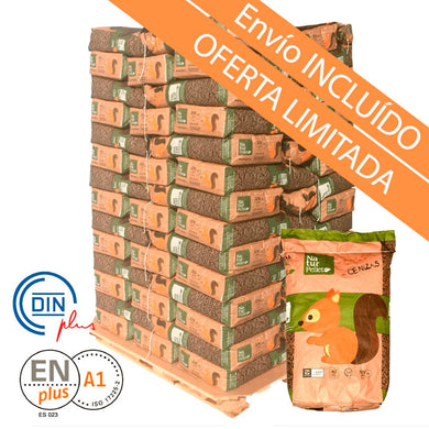 Naturpellet. 4-Palets de 308 sacos certificado Enplus de 15 kg
